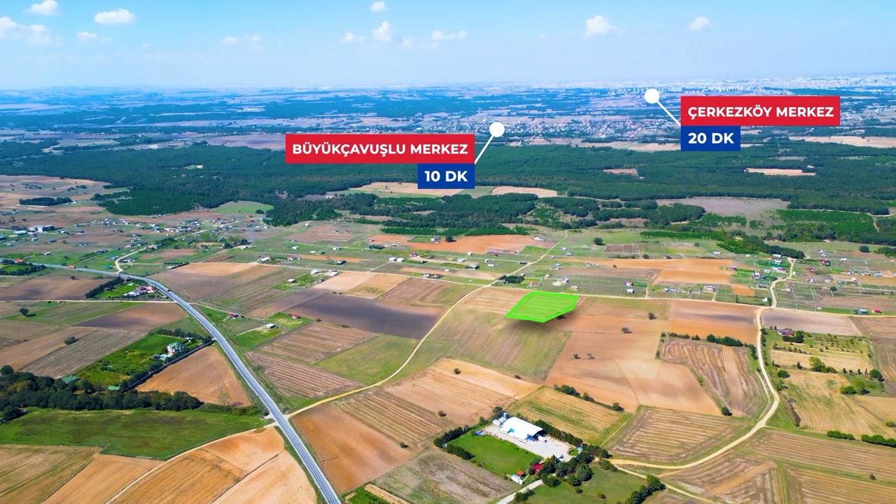 5,908 m² Road-Front Field for Sale Near Residential Areas, Silivri Beyciler — 2