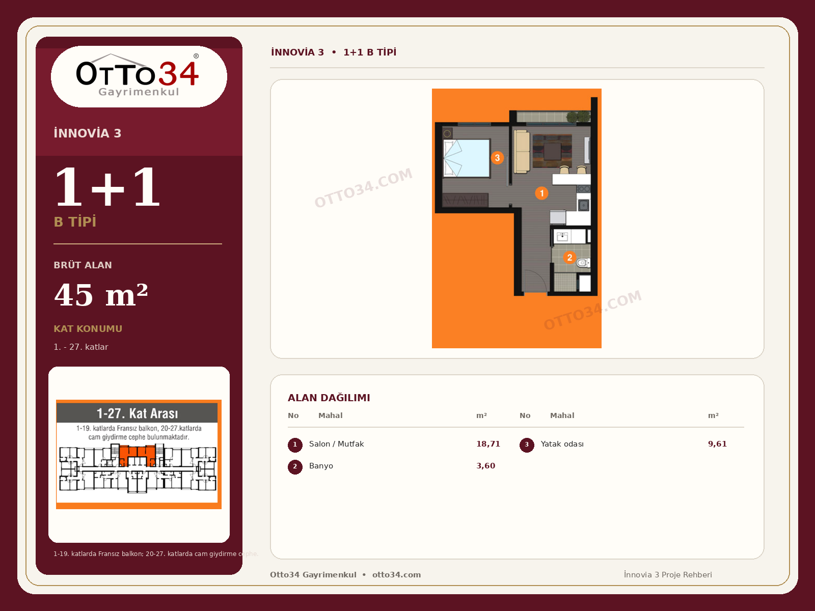 İnnovia 3 | Proje Bilgileri, Satılık ve Kiralık Daireler – 1+1 B